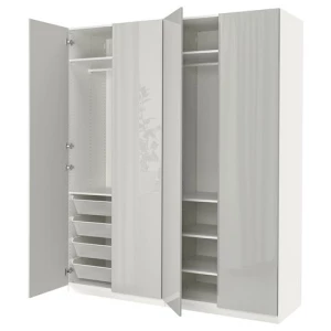 Платяной шкаф - PAX/FARDAL IКЕА/ ПАКС/ФАРДАЛ ИКЕА, 200х60х236 см, светло-серый