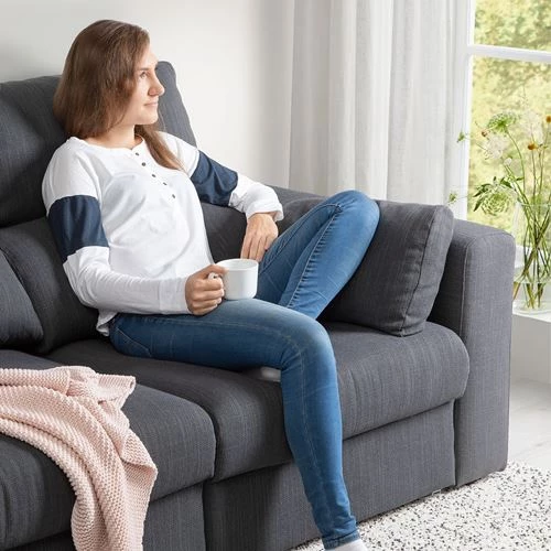 Диван 2-местный - IKEA ESKILSTUNA, 100х190 см, черный, ЭСКИЛЬСТУНА ИКЕА (изображение №7)