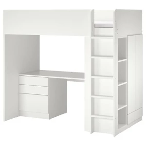 Кровать двухъярусная - IKEA SMÅSTAD/SMASTAD, 90x200 см, белый, ИКЕА