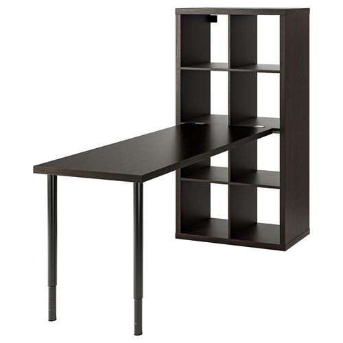 Письменный стол с книжной полкой 8 ячеек - IKEA LAGKAPTEN/KALLAX, черный, ЛАГКАПТЕН/КАЛЛАКС ИКЕА