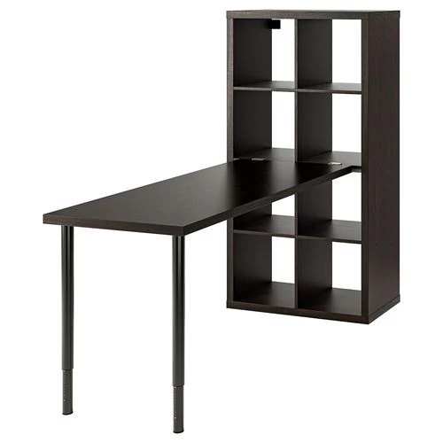 Письменный стол с книжной полкой 8 ячеек - IKEA LAGKAPTEN/KALLAX, черный, ЛАГКАПТЕН/КАЛЛАКС ИКЕА (изображение №1)