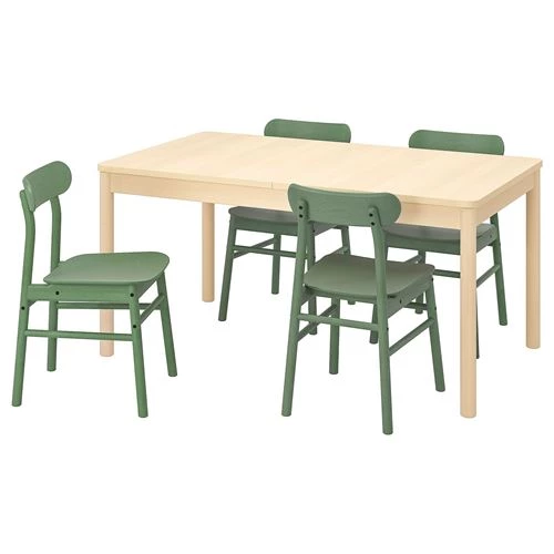 Обеденный набор - RÖNNINGE /RÖNNINGE  IKEA/  РЁННИНГЕ  ИКЕА,  75х90 см, под беленый дуб/зеленый (изображение №1)