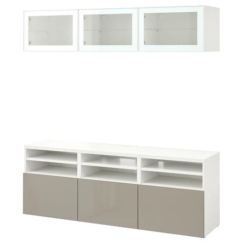 Тумба для ТВ - IKEA BESTÅ/BESTA, 180x42x192 см, белый, Бесто ИКЕА (изображение №1)