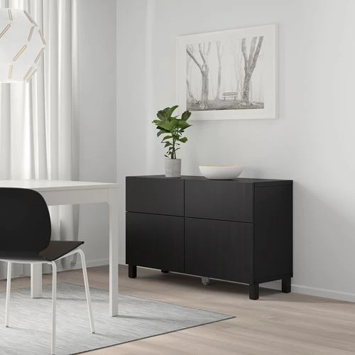 Комбинация для хранения - IKEA BESTÅ/BESTA, 120x42x74 см, черный, Беста/Бесто ИКЕА (изображение №6)