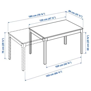 Раздвижной обеденный стол - IKEA EKEDALEN, 120/180х80 см, белый, ЭКЕДАЛЕН ИКЕА