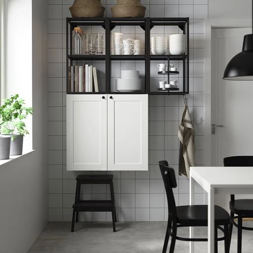 Стеллаж - IKEA ENHET, 120х30х150 см, белый/антрацит, ЭНХЕТ ИКЕА (изображение №2)