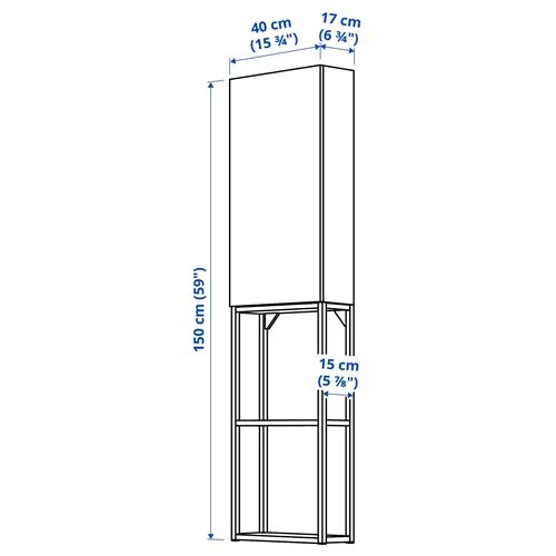 Стеллаж - IKEA ENHET, 40х17х150 см, серый/антрацит, ЭНХЕТ ИКЕА (изображение №7)