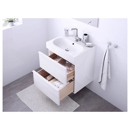 Шкаф для раковины с 2 ящиками - IKEA GODMORGON/BRÅVIKEN, 60x68 см, белый ГОДМОРГОН/БРОВИКЕН ИКЕА (изображение №3)