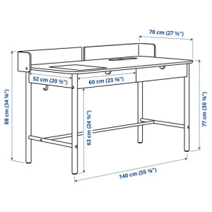 Комбинация: стол и стул - IKEA RIDSPÖ/RIDSPO/LÅNGFJÄLL/LANGFJALL, 140х70 см, дуб, РИДСПО/ЛАНГФЬЕЛЛЬ ИКЕА