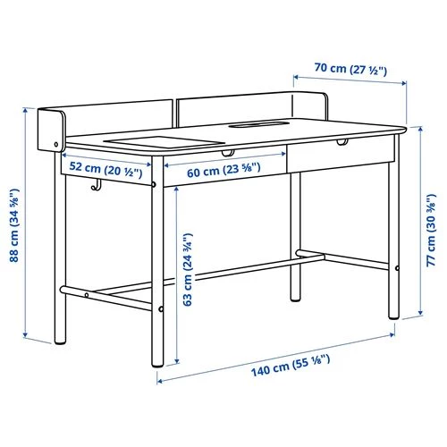 Комбинация: стол и стул - IKEA RIDSPÖ/RIDSPO/FJÄLLBERGET/FJALLBERGET, 140х70 см, дуб, РИДСПО/ФЬЕЛЛЬБЕРГЕТ ИКЕА (изображение №7)