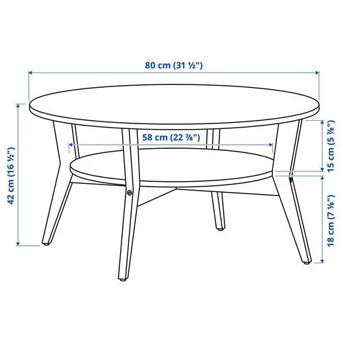 Журнальный стол - IKEA ИКЕА JAKOBSFORS, дубовый шпон, тонированный в темно-коричневый цвет, 80х42 см (изображение №5)