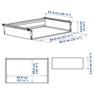Ящик без фронтальной панели - IKEA HJALPA/HJÄLPA, 60x55 см, белый ХЭЛПА ИКЕА