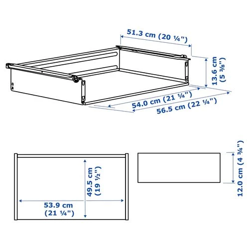 Ящик без фронтальной панели - IKEA HJALPA/HJÄLPA, 60x55 см, белый ХЭЛПА ИКЕА (изображение №2)