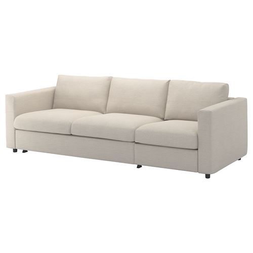 Диван-кровать 3-местный - IKEA VIMLE, 261х98/241х83 см, бежевый, ВИМЛЕ ИКЕА