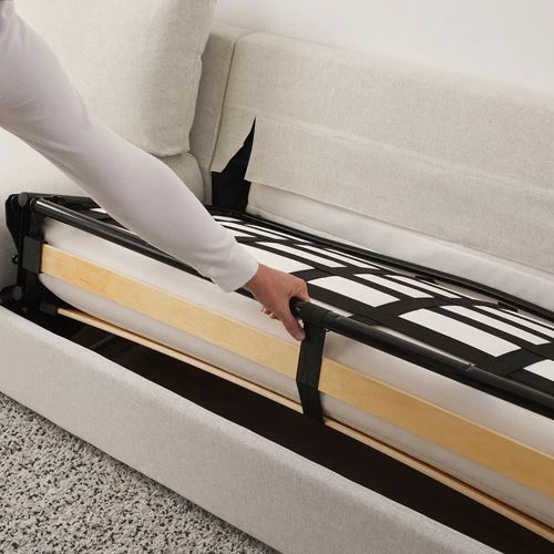 Диван-кровать 3-местный - IKEA VIMLE, 275х98/241х83 см, бежевый, ВИМЛЕ ИКЕА (изображение №6)