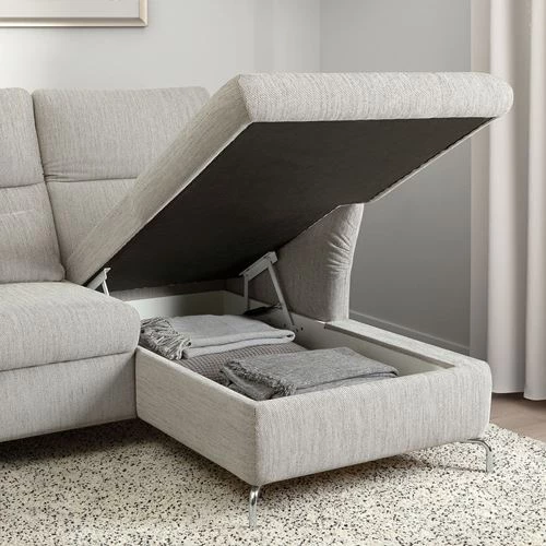 4-местный диван и шезлонг - IKEA FAMMARP, 176x108x343см, серый, ФАММАРП ИКЕА (изображение №4)