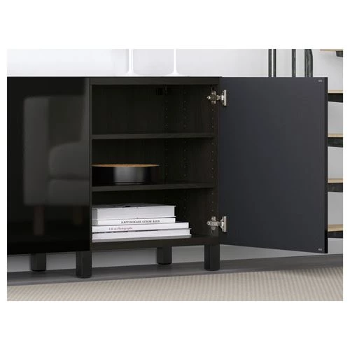 Комбинация для хранения - IKEA BESTÅ/BESTA /БЕСТА/БЕСТОИКЕА, 180x42x74 см, черный (изображение №7)