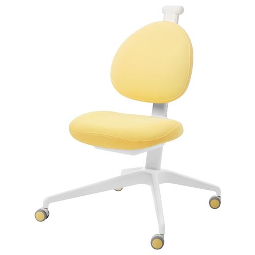 Yellow desk deals chair with wheels