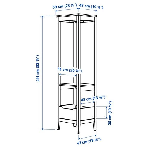 Шкаф для одежды - IDANÄS IKEA/ИДАНАС ИКЕА, 49х59х211 см, чёрный (изображение №5)