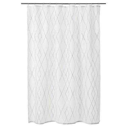Занавеска для душа - IKEA BASTSJÖN/BASTSJON, 180х200 см, белый, БАСТШЁН/БАСТШЕН ИКЕА (изображение №1)