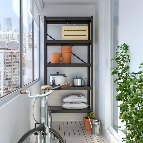 Стеллаж - IKEA BROR, 85х40х190 см, черный, БРУР ИКЕА (изображение №3)