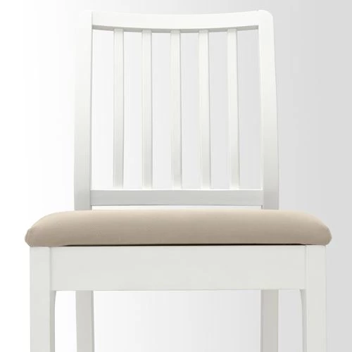 Барный стул - IKEA EKEDALEN/ИКЕА ЭКЕДАЛЕН , 45х51х101 см, белый/бежевый (изображение №2)