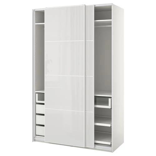 Шкаф-купе - IKEA PAX/HOKKSUND/ПАКС/ХОККСУНД ИКЕА, 150x66x236 см, белый (изображение №1)