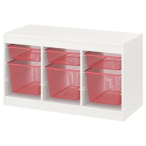 Стеллаж детский - IKEA TROFAST, 99x44x56 см, белый/красный, ИКЕА