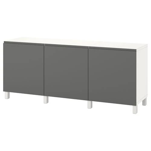 Комбинация для хранения - IKEA BESTÅ/BESTA/БЕСТА/БЕСТО ИКЕА, 180x42x74 см, серый (изображение №1)