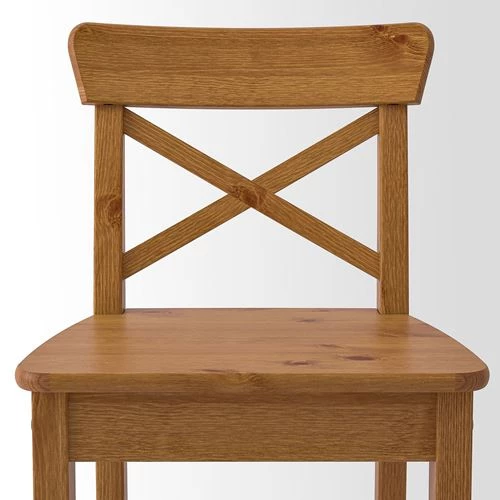 Барный стул - IKEA INGOLF/ИКЕА ИНГОЛЬФ, 39х45х93см, морилка/антик (изображение №8)