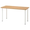 Письменный стол - IKEA ANFALLARE/ADILS, 140x65 см, бамбук/белый, АНФАЛЛАРЕ/АДИЛЬС ИКЕА