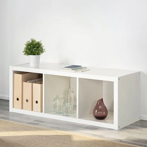 Стеллаж 3 ячейки - IKEA KALLAX, 112х42 см, белый, КАЛЛАКС ИКЕА (изображение №3)