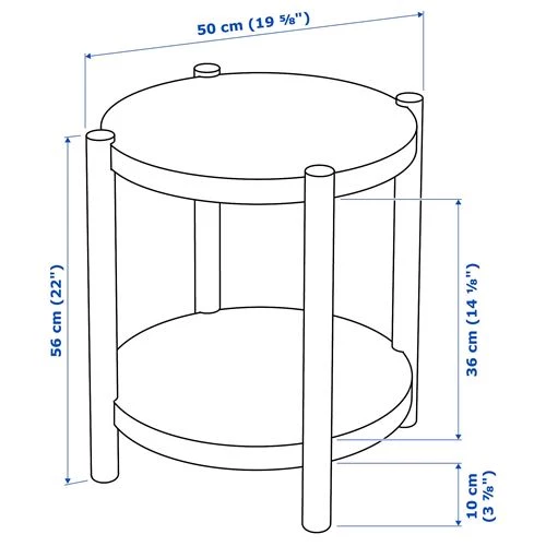 Придиванный столик - IKEA LISTERBY/ИКЕА ЛИСТЕРБИ, 50х50х56 см, дубовый шпон (изображение №4)