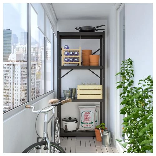 Стеллаж - IKEA BROR, 85х40х190 см, черный, БРУР ИКЕА (изображение №1)