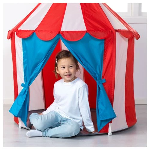 Детская палатка - IKEA CIRKUSTALT/CIRKUSTÄLT, 100 см, красный/белый/синий ЦИРКУСТЭЛЬТ ИКЕА (изображение №2)