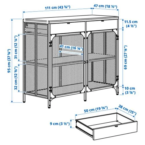 Шкаф - FJÄLLBO IKEA/ ФЛАЛЛОБ ИКЕА, 47x111x95 см, черный (изображение №4)