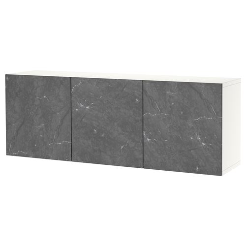 Навесной шкаф - IKEA BESTÅ/BESTA, 180x42x64 см, серый, Бесто ИКЕА