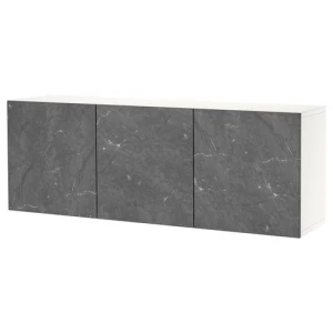 Навесной шкаф - IKEA BESTÅ/BESTA, 180x42x64 см, серый, Бесто ИКЕА