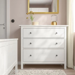 Комод с 3 ящиками - IKEA HEMNES, 96x108 см, белый, Хемнэс ИКЕА