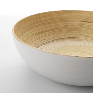 Сервировочная миска - IKEA RUNDLIG, 30 см, бамбуковая/белая РУНДЛИГ ИКЕА