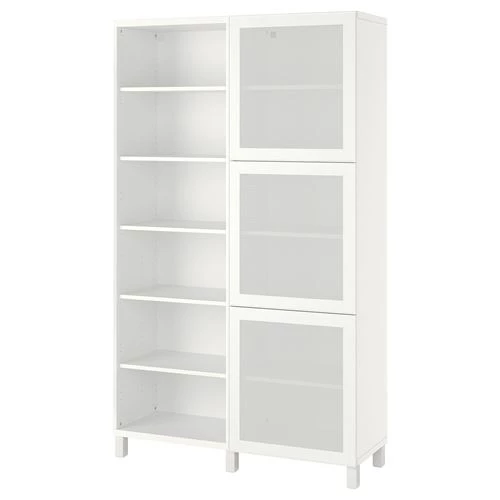 Книжный шкаф с дверцей - IKEA BESTA, 120x42x202 см, белый, БЕСТА ИКЕА (изображение №1)