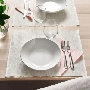 Набор тарелок - IKEA GODMIDDAG, 23 см, 4 предмета белый ИКЕА
