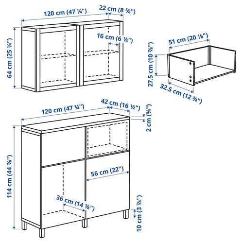 Комбинация для хранения - IKEA BESTÅ/BESTA/Беста/Бесто ИКЕА, 120x42x240 см, белый, (изображение №4)