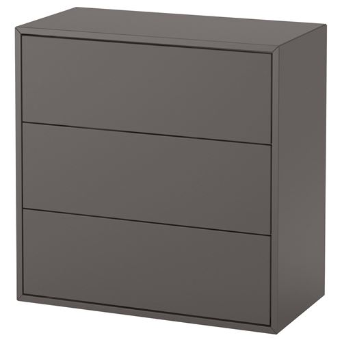 Шкаф с 3 ящиками - IKEA EKET, 70x35x70 см, темно-серый ЭКЕТ ИКЕА