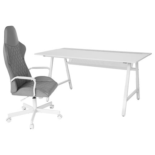 Игровой стол и стул - IKEA UTESPELARE, серый/светло-серый, 160х80х66-78 см, УТЕСПЕЛАРЕ ИКЕА