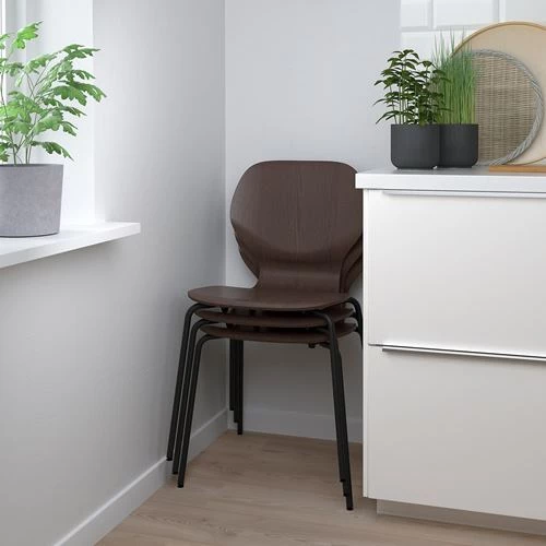 Стул - IKEA SIGTRYGG/SEFAST, 82х52х50 см, темно-коричневый/черный, ИКЕА (изображение №5)