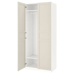 Гардероб - IKEA PAX/FLISBERGET,  100x60x236 см, белый/светло-бежевый  ПАКС/ФЛИСБЕРГЕТ ИКЕА