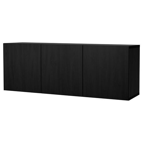 Навесной шкаф - IKEA BESTÅ/BESTA, 180x42x64 см, черный, БЕСТО ИКЕА