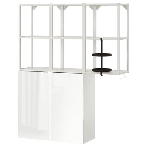 Стеллаж - IKEA ENHET, 120х32х150 см, белый/белый глянцевый, ЭНХЕТ ИКЕА