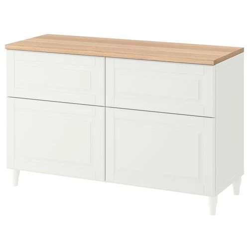 Комбинация для хранения - IKEA BESTÅ/ Бесто ИКЕА, 120x42x76 см, белый, (изображение №1)